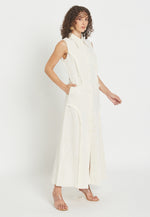 Cargar imagen en el visor de la galería, Vestido camisero blanco Petalora