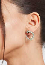 Load image into Gallery viewer, Golden Viper Aquamarine Earrings