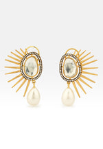 Load image into Gallery viewer, Golden Sun Eclipse Earrings
