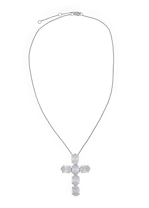 Silver Faith Pendant Necklace Bombay Sunset