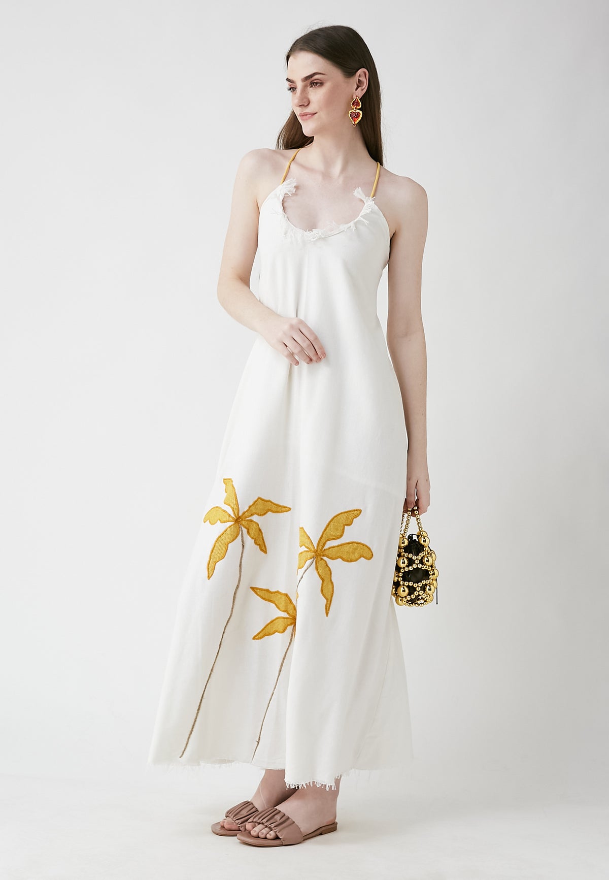 Tropical Long White Dress – Be Sunset Tropical Long White Dress – Be Sunset