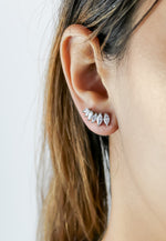 Load image into Gallery viewer, silver stepping earrings Bombay Sunset