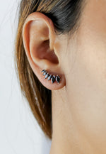Load image into Gallery viewer, silver stepping earrings Bombay Sunset