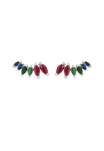 Load image into Gallery viewer, silver stepping earrings Bombay Sunset