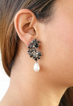 Load image into Gallery viewer, frosty pearl earrings below 50 big bridal bride bridesmaid Bombay Sunset