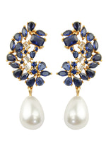 Load image into Gallery viewer, golden frosty pearl earrings Bombay Sunset