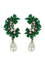 Load image into Gallery viewer, frosty pearl earrings below 50 big bridal bride bridesmaid Bombay Sunset