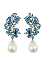 Load image into Gallery viewer, frosty pearl earrings below 50 big bridal bride bridesmaid Bombay Sunset