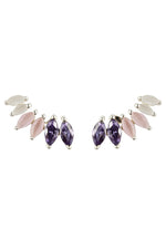Load image into Gallery viewer, silver stepping earrings Bombay Sunset