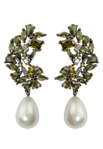 Load image into Gallery viewer, frosty pearl earrings below 50 big bridal bride bridesmaid Bombay Sunset