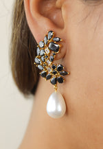 Load image into Gallery viewer, golden frosty pearl earrings Bombay Sunset