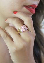 Load image into Gallery viewer, stepping stone ring Bombay Sunset