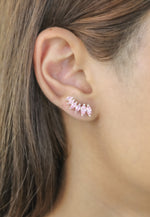 Load image into Gallery viewer, silver stepping earrings Bombay Sunset