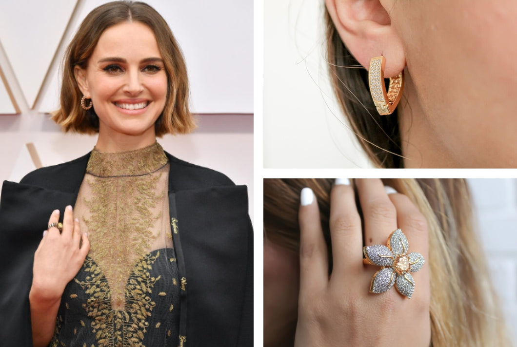 Gold designer earrings