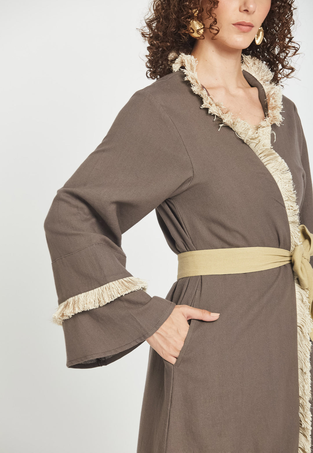 Kimono color moka polvere