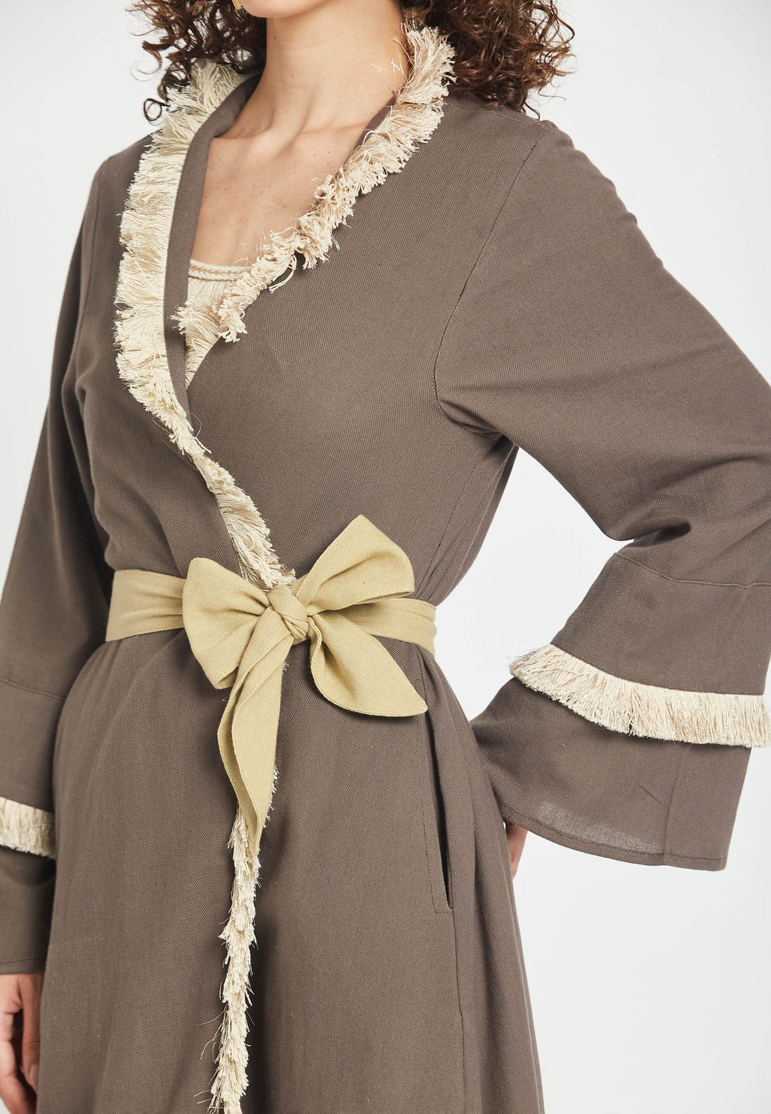 Kimono color moka polvere