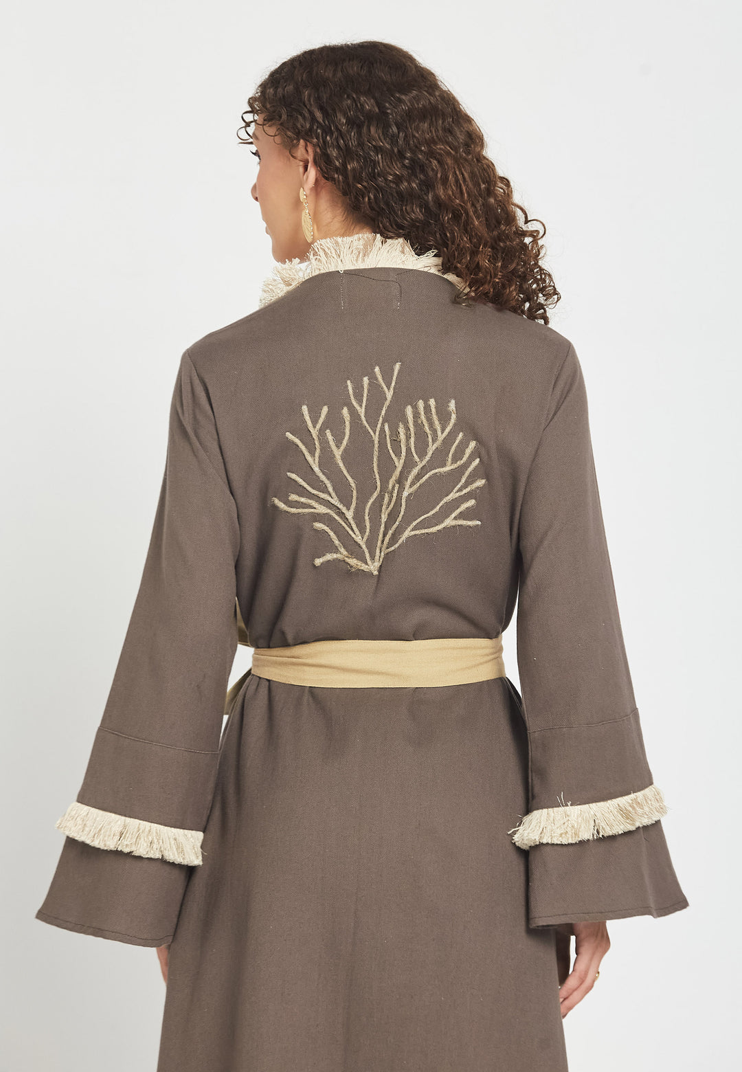 Kimono color moka polvere