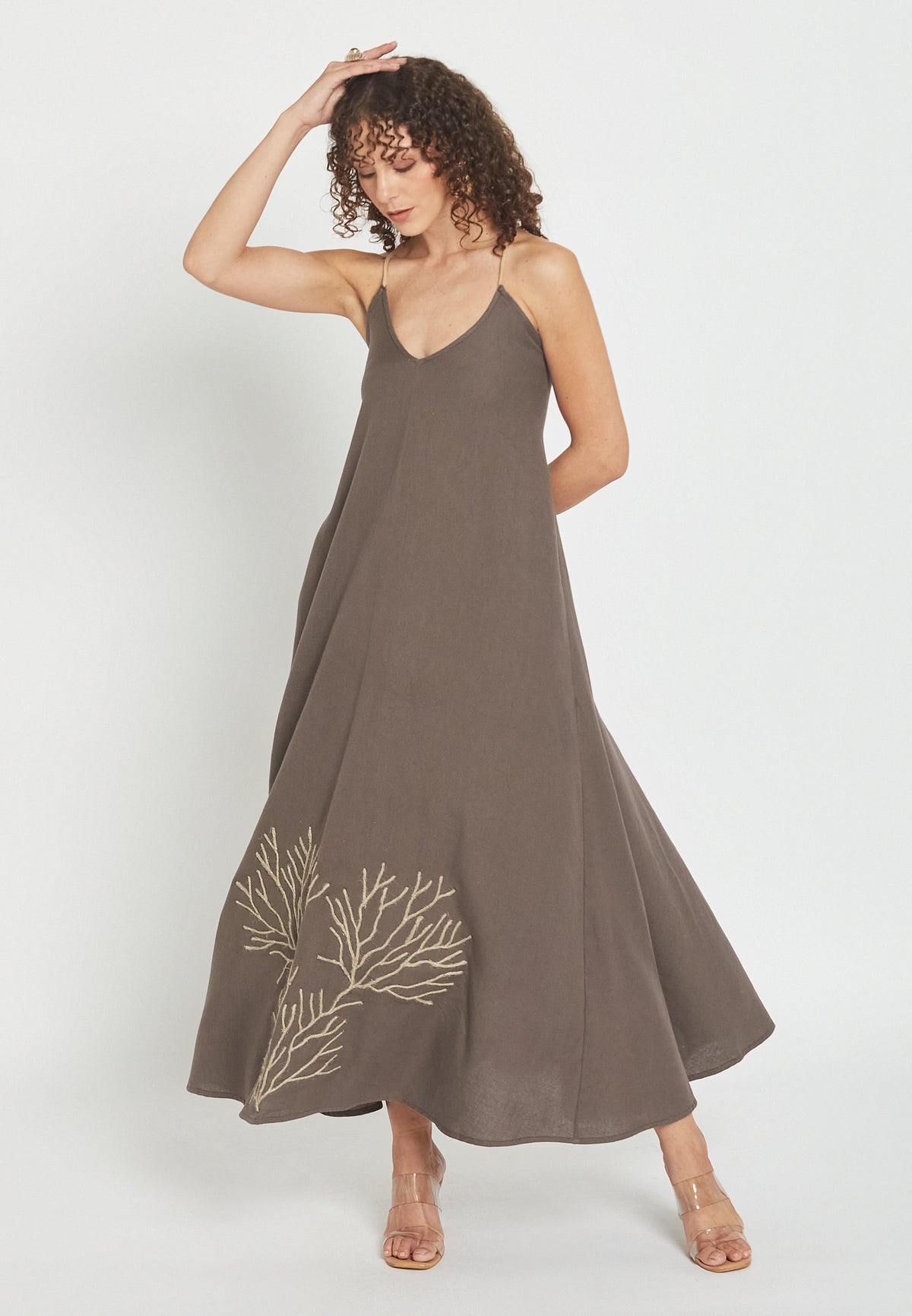 Gilded mocha jurk