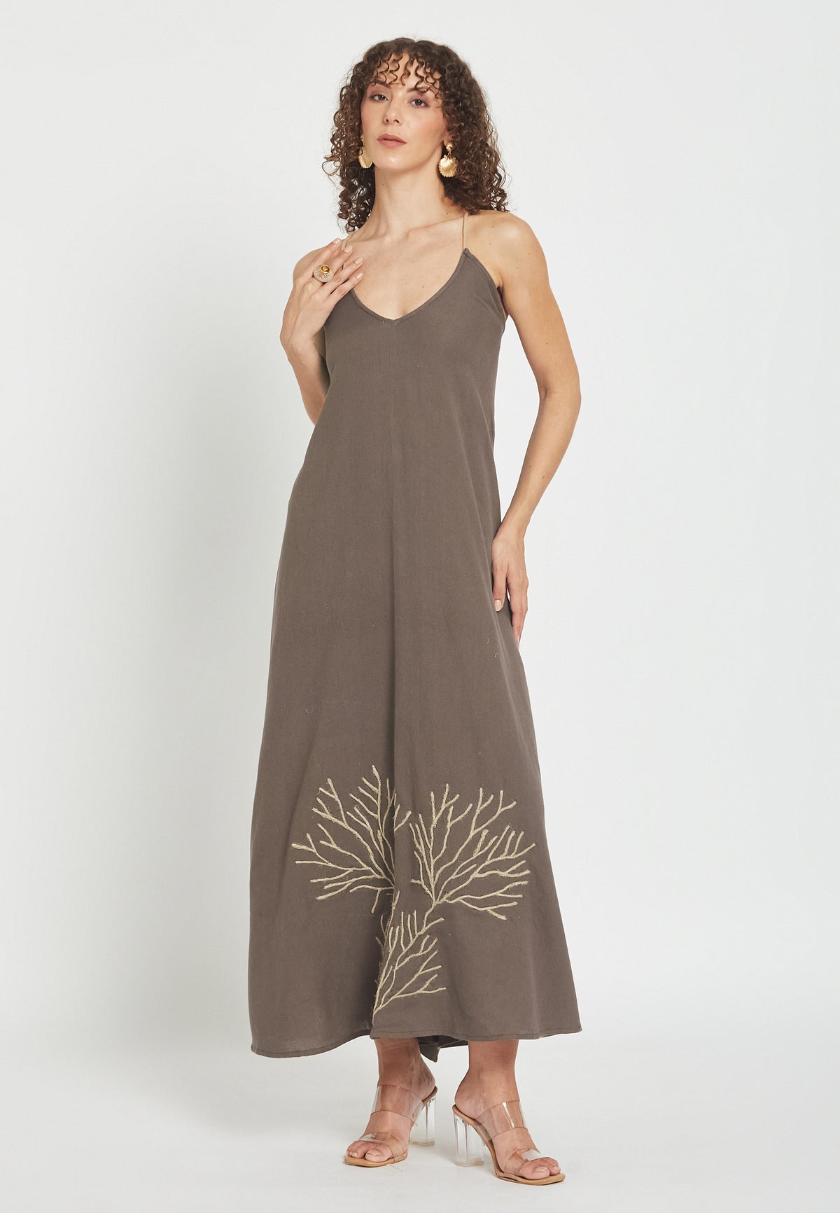 Gilded mocha jurk