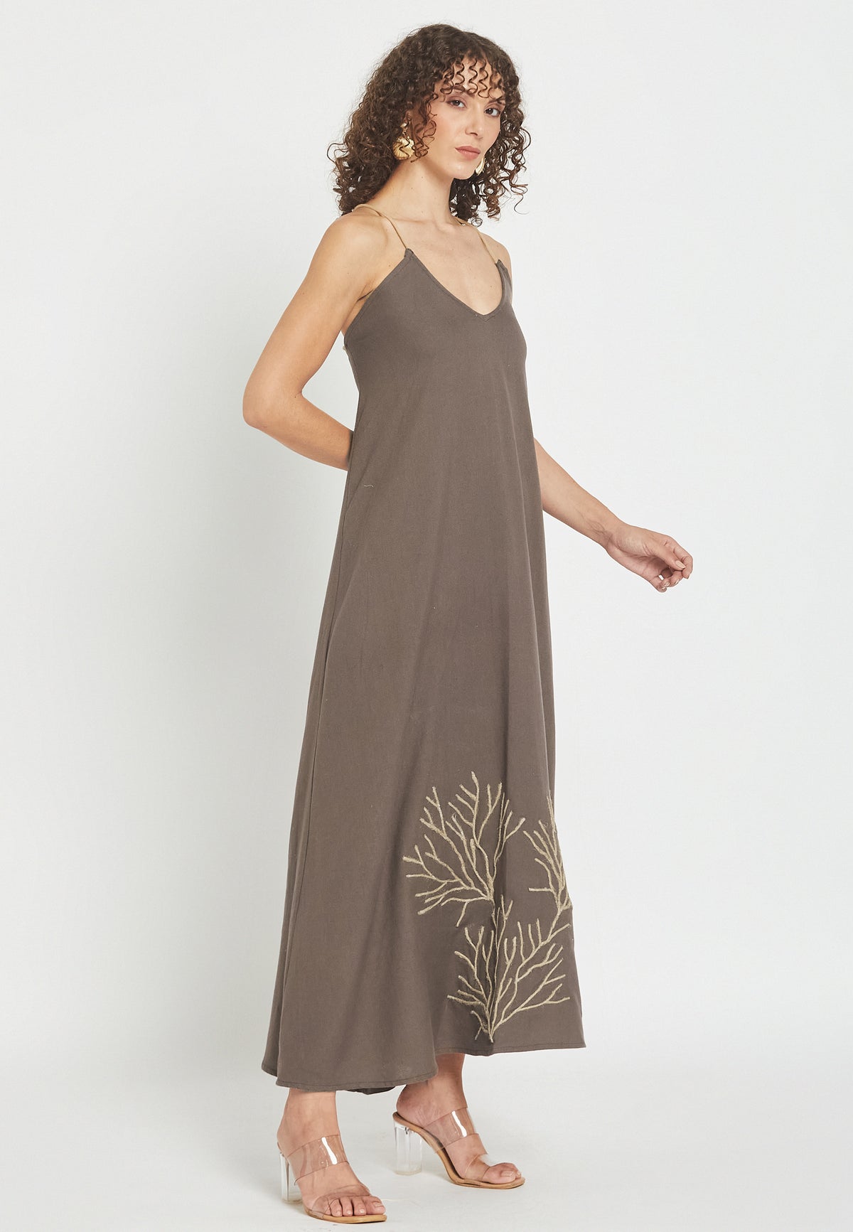 Gilded mocha jurk