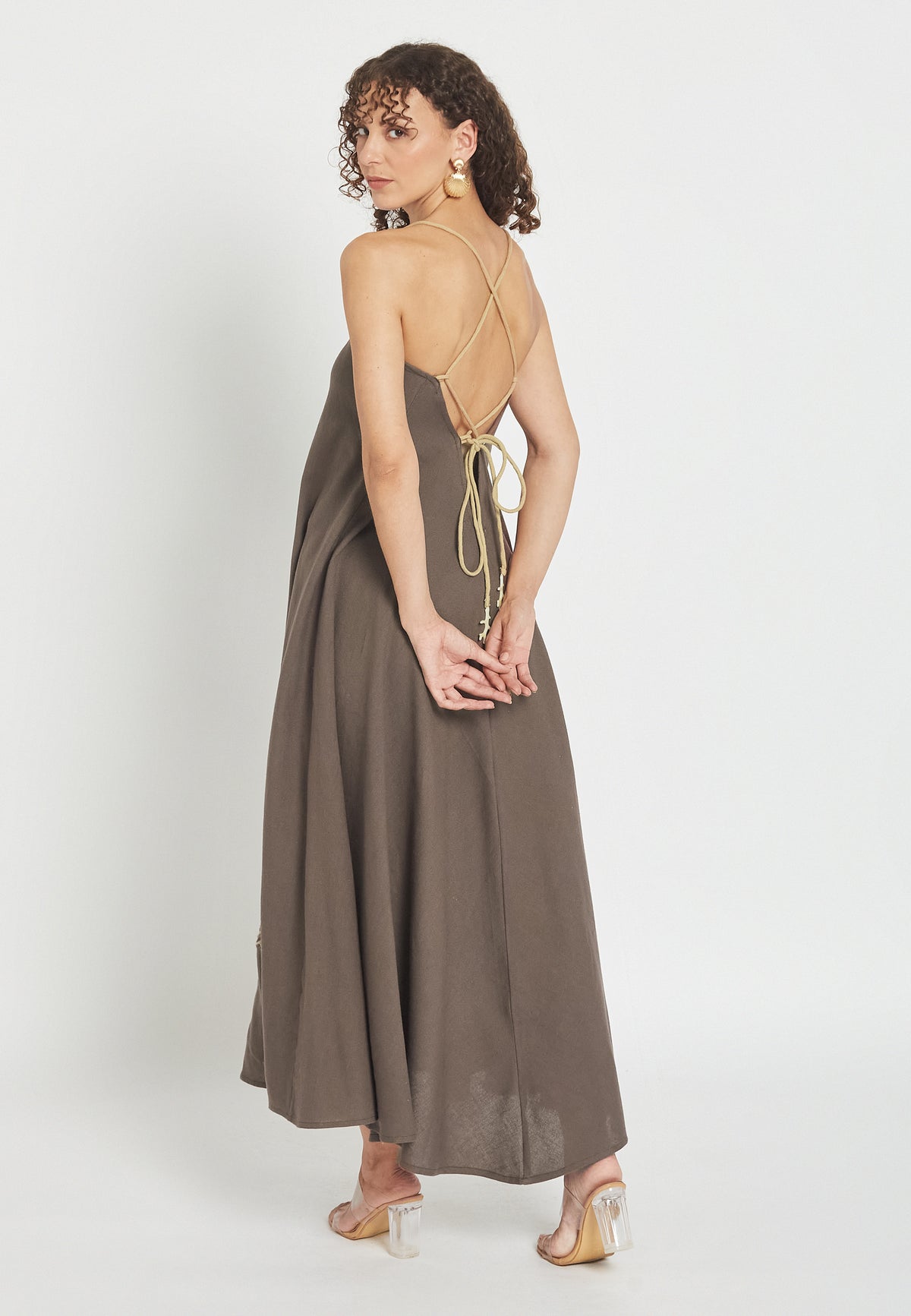 Gilded mocha jurk