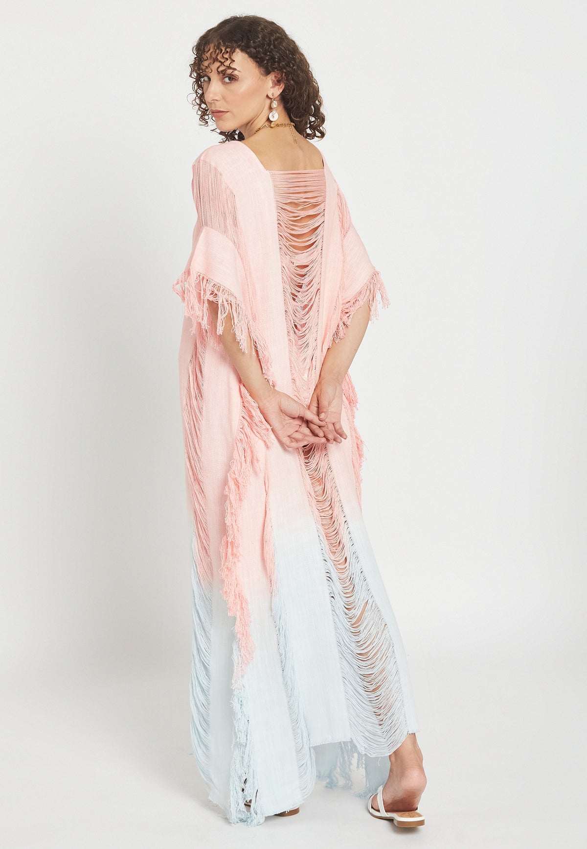 Dorean pink poncho