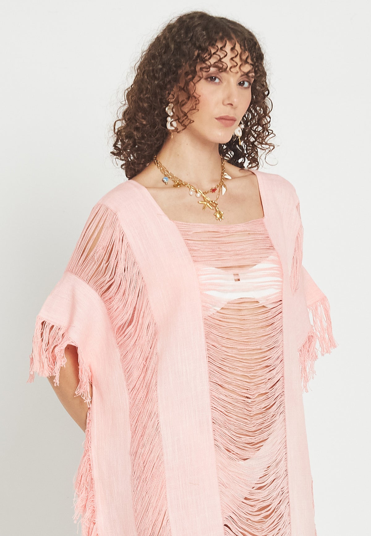 Dorean pink poncho