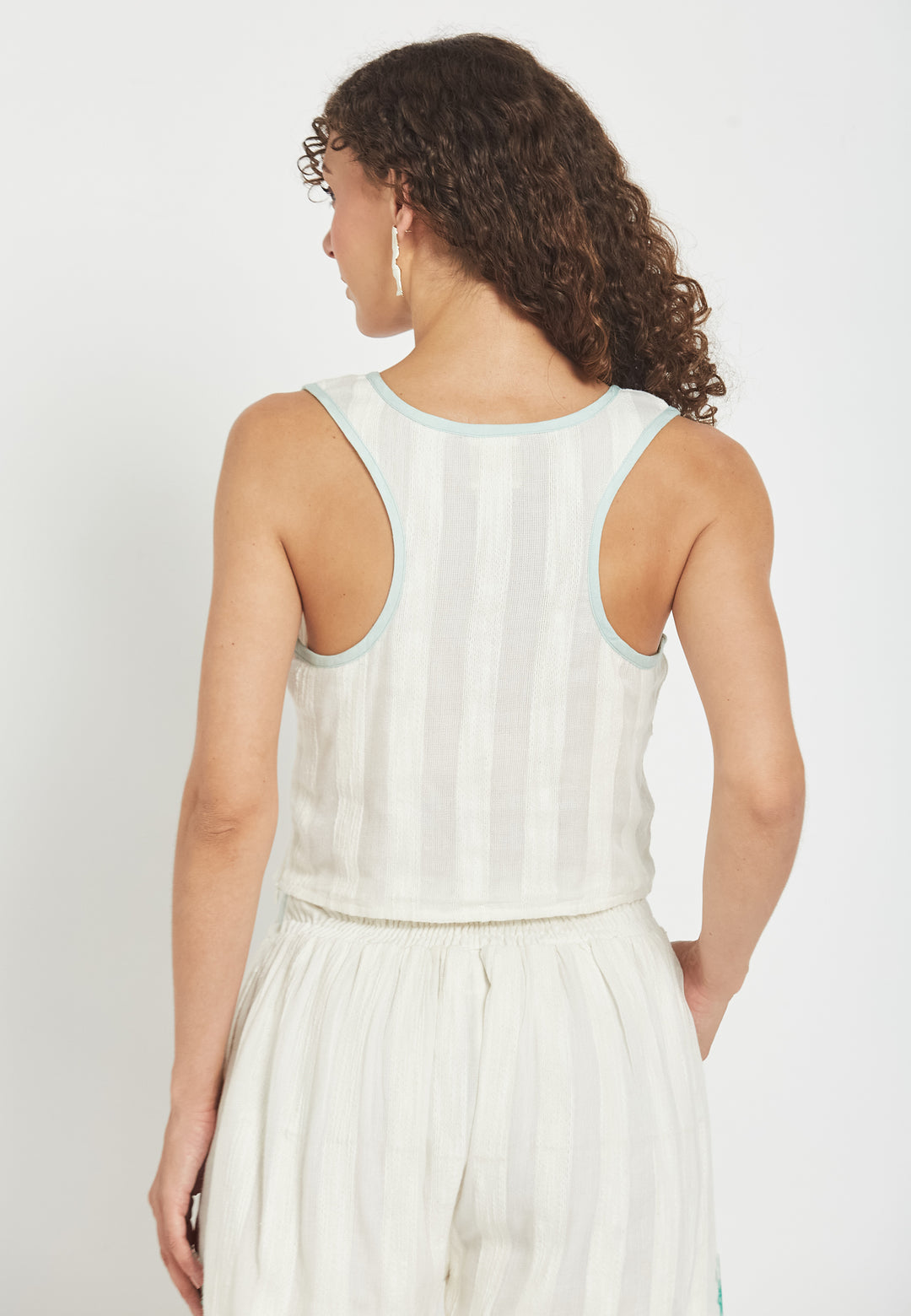 Clara Top in tessuto bianco