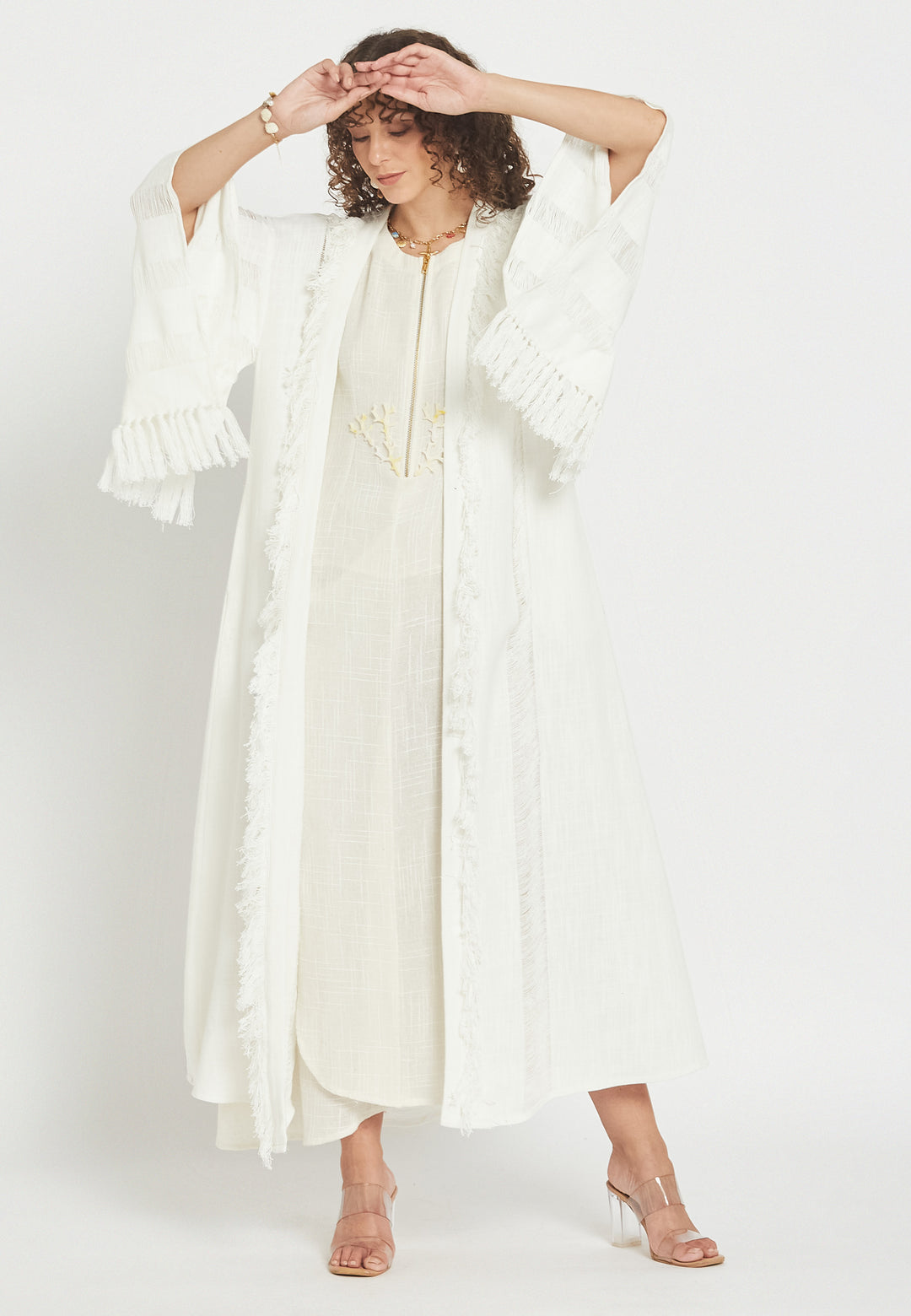 Ondelia Hvid Kimono