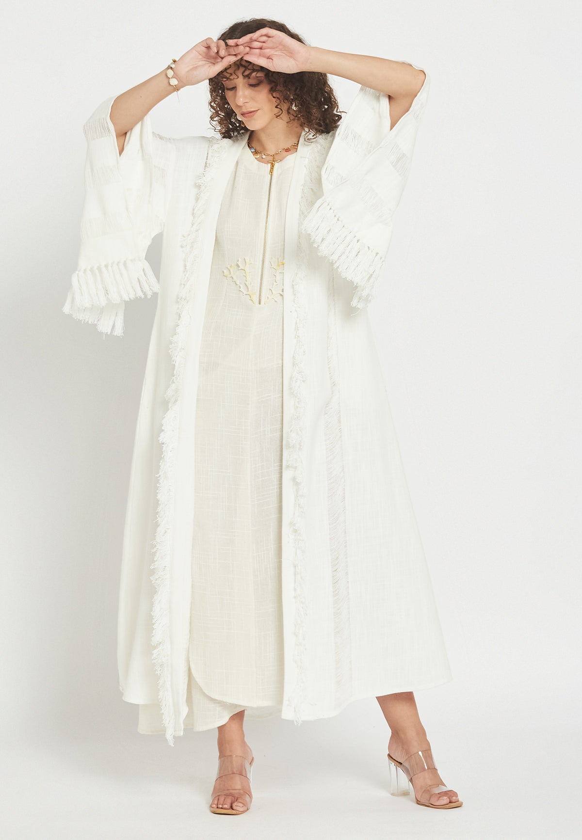 Ondelia hvid kimono