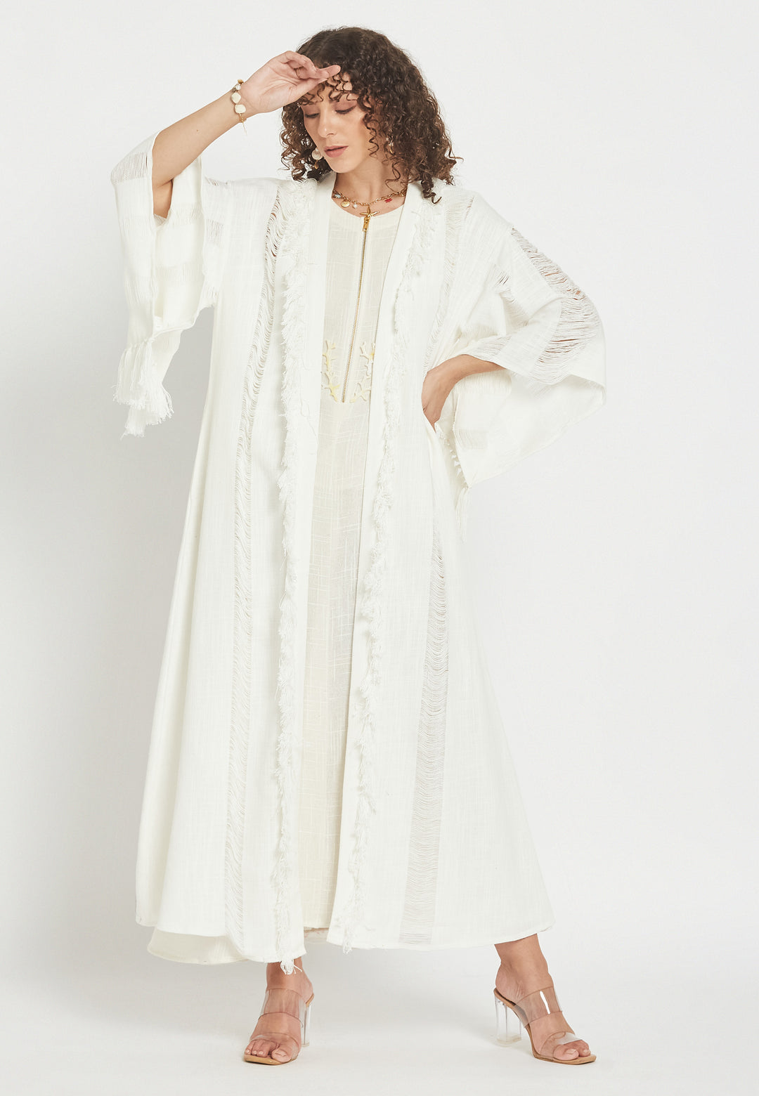 Ondelia Hvid Kimono