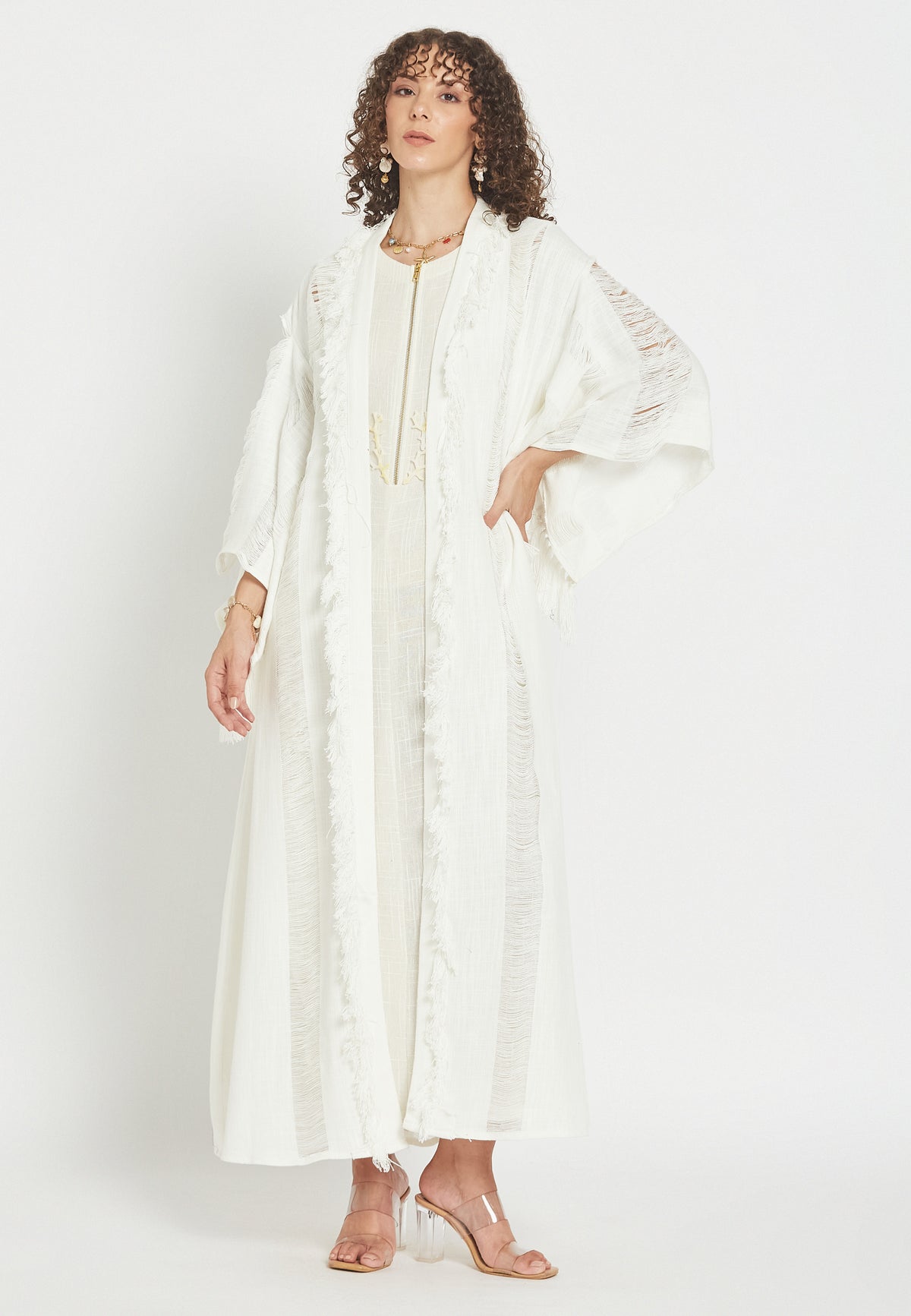 Ondelia hvid kimono