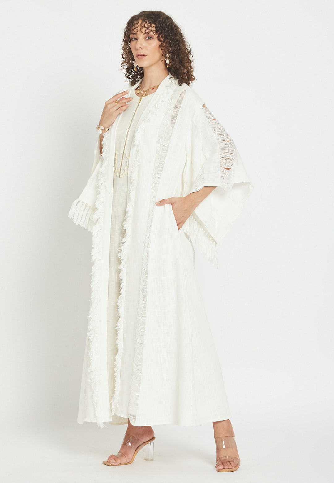 Ondelia Hvid Kimono