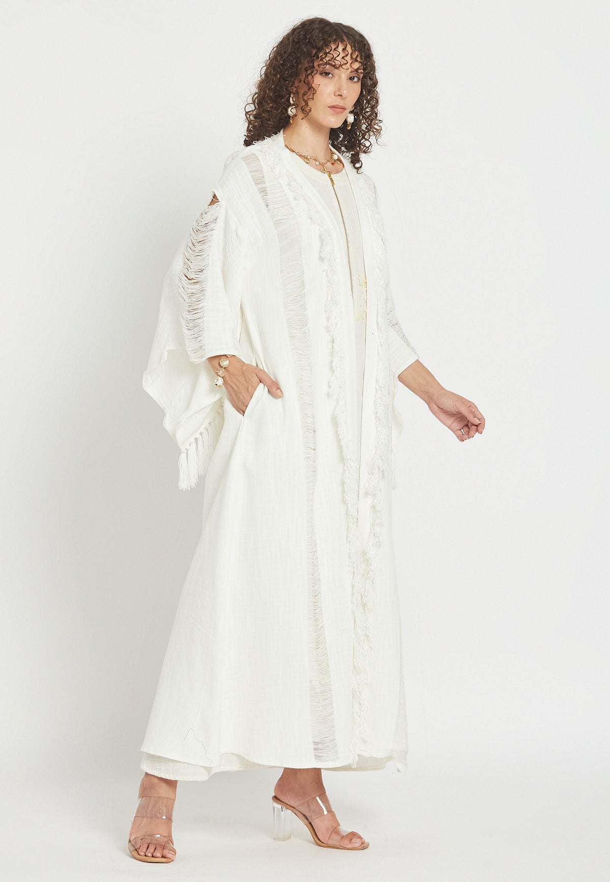 Ondelia hvid kimono