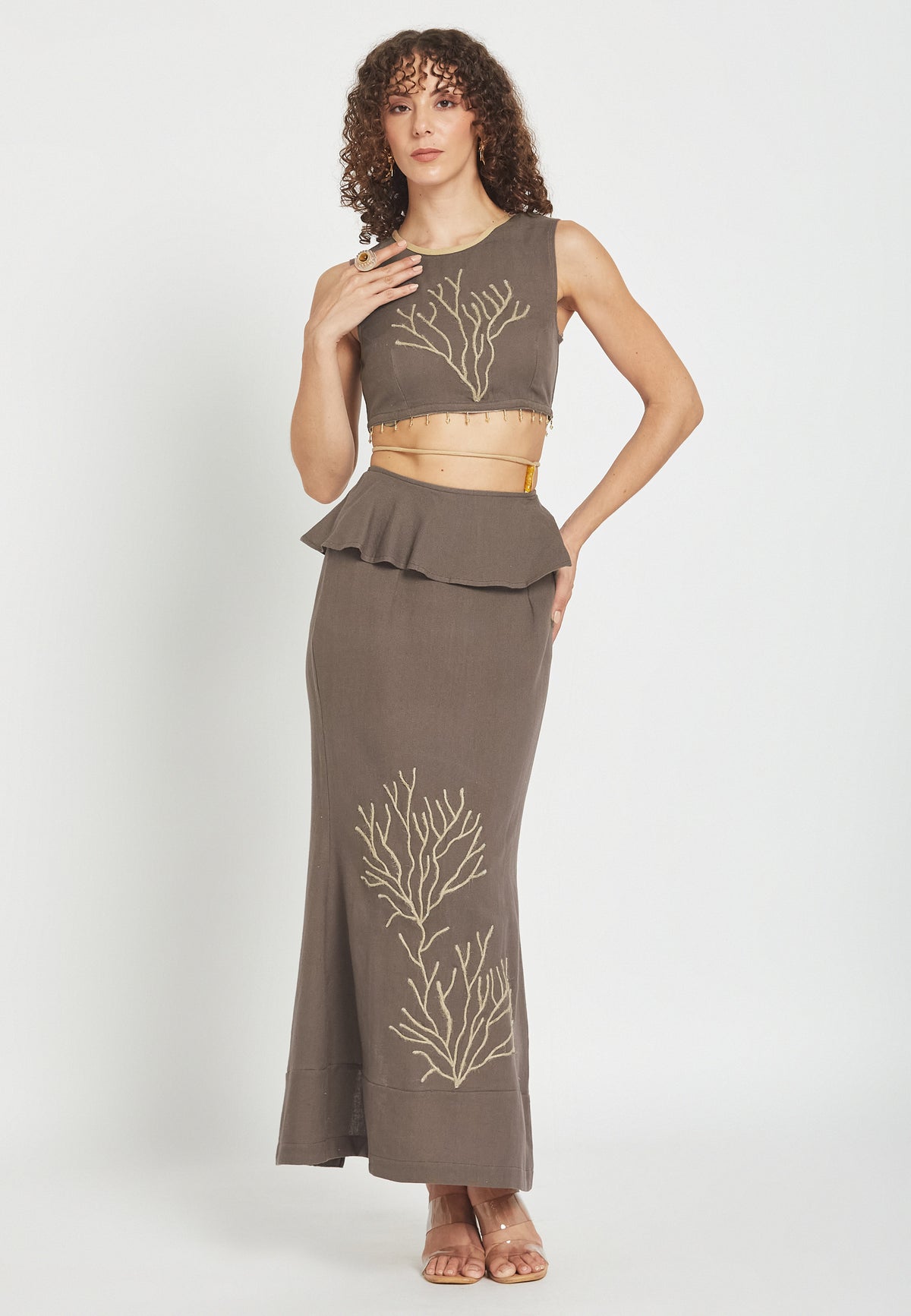 Riviera mocha skirt