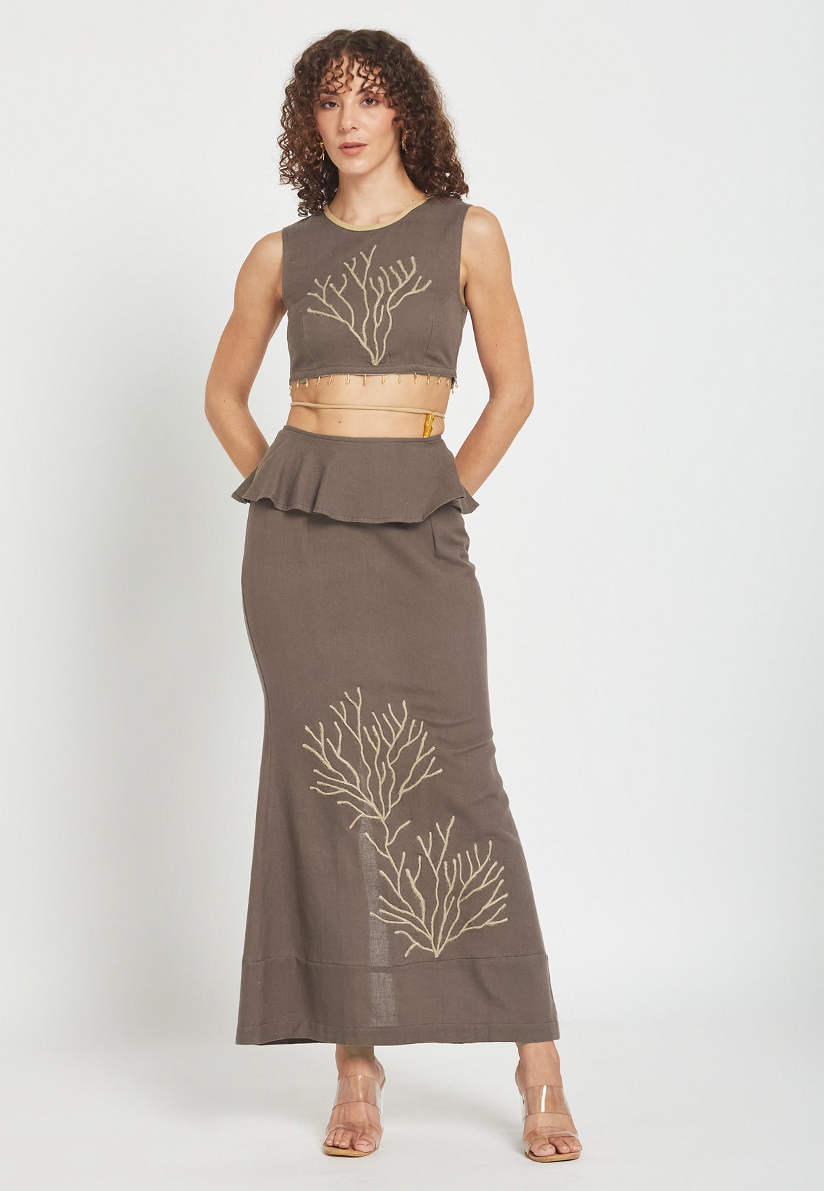 Riviera mocha skirt