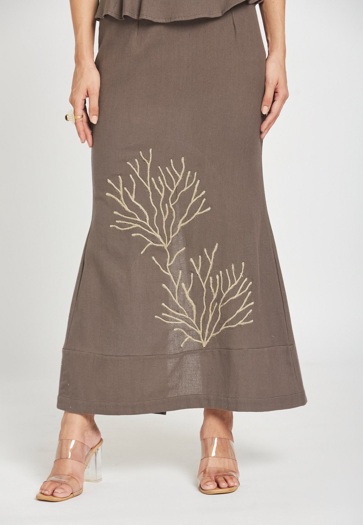 Riviera mocha skirt