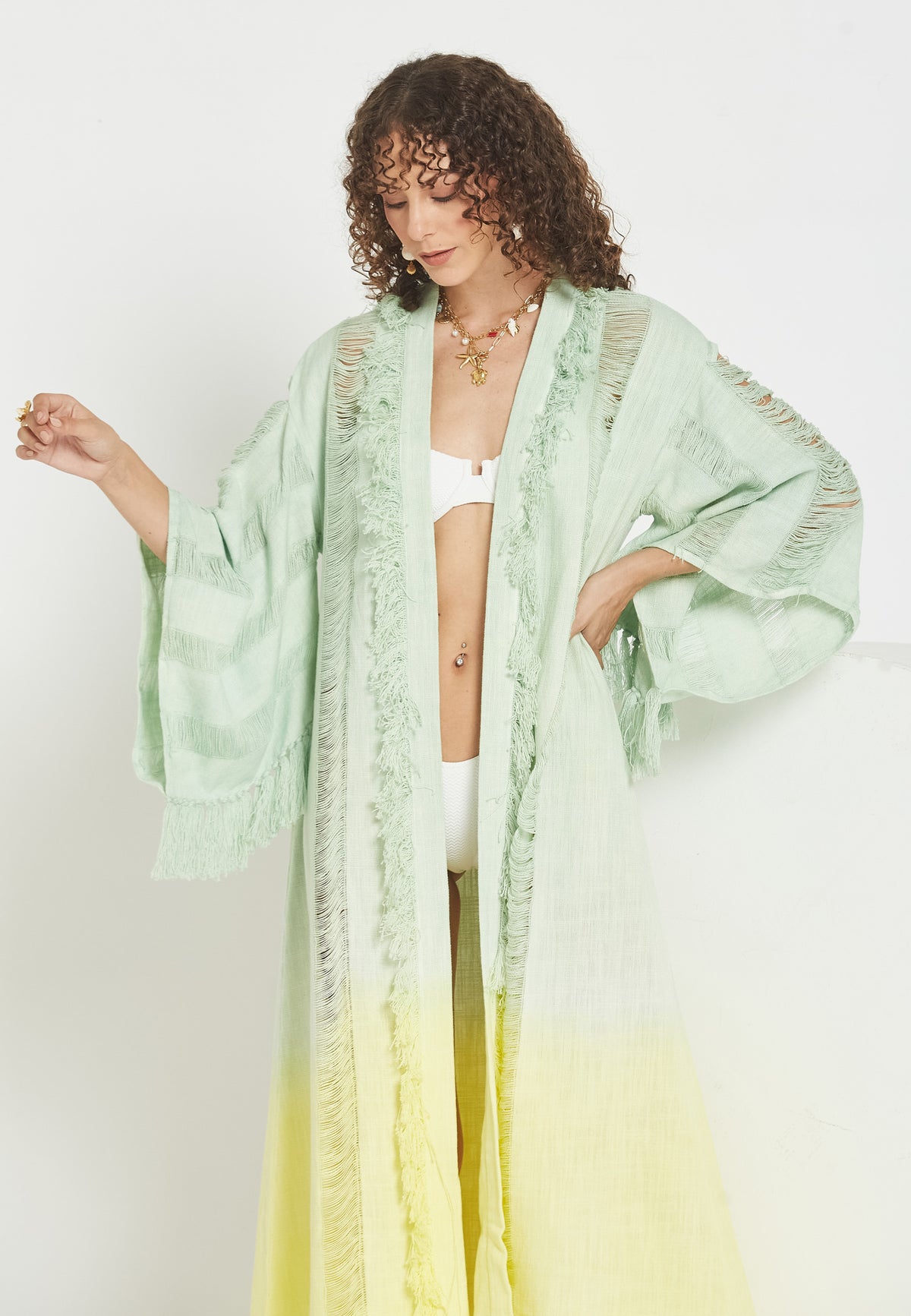 Dore green poncho