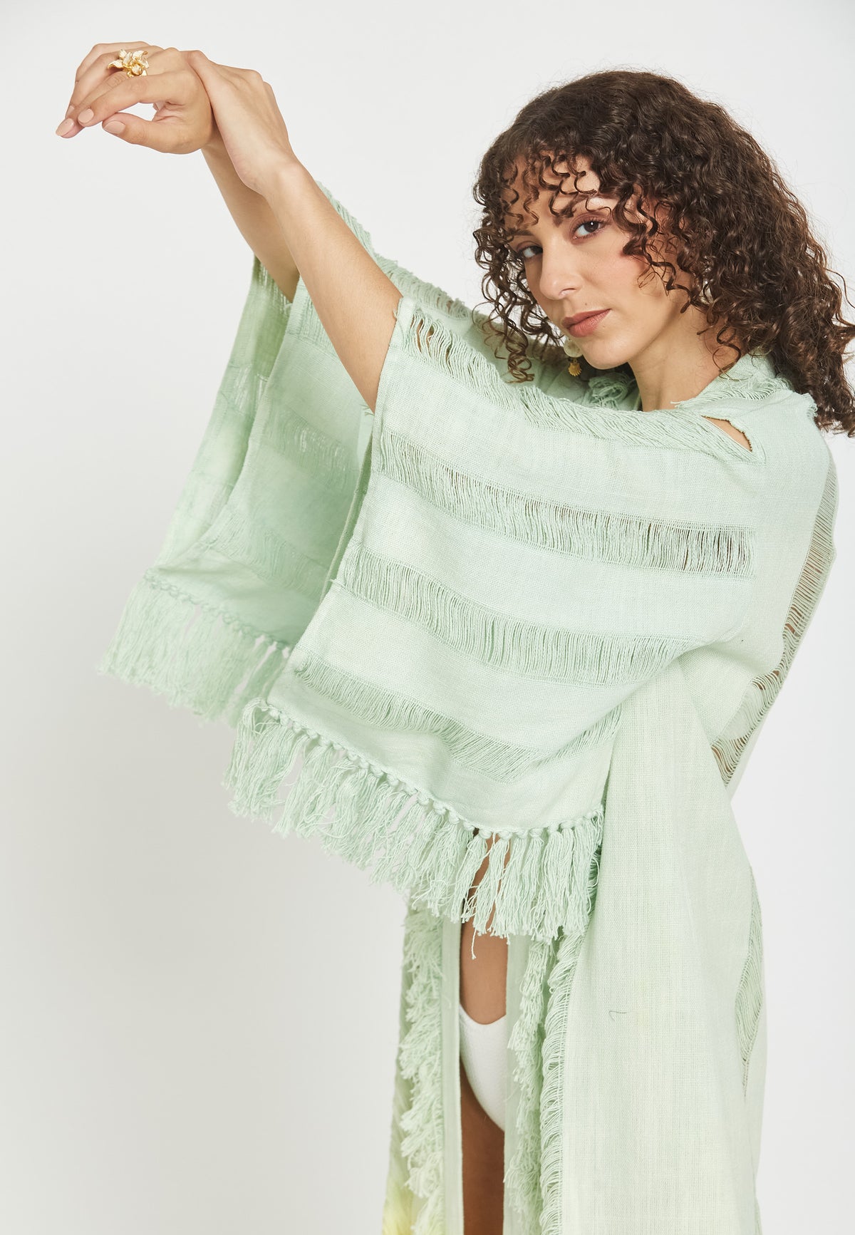 Dore green poncho