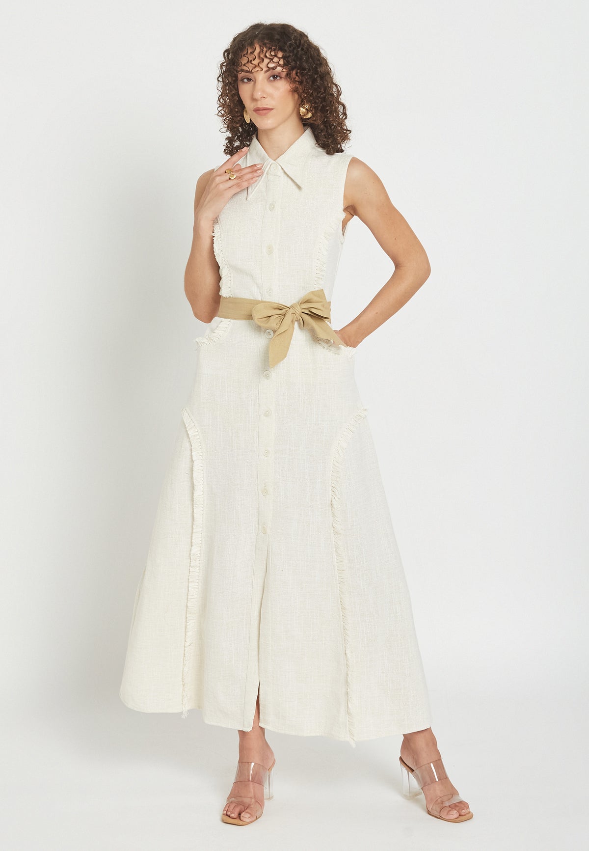 Petalora white shirt dress