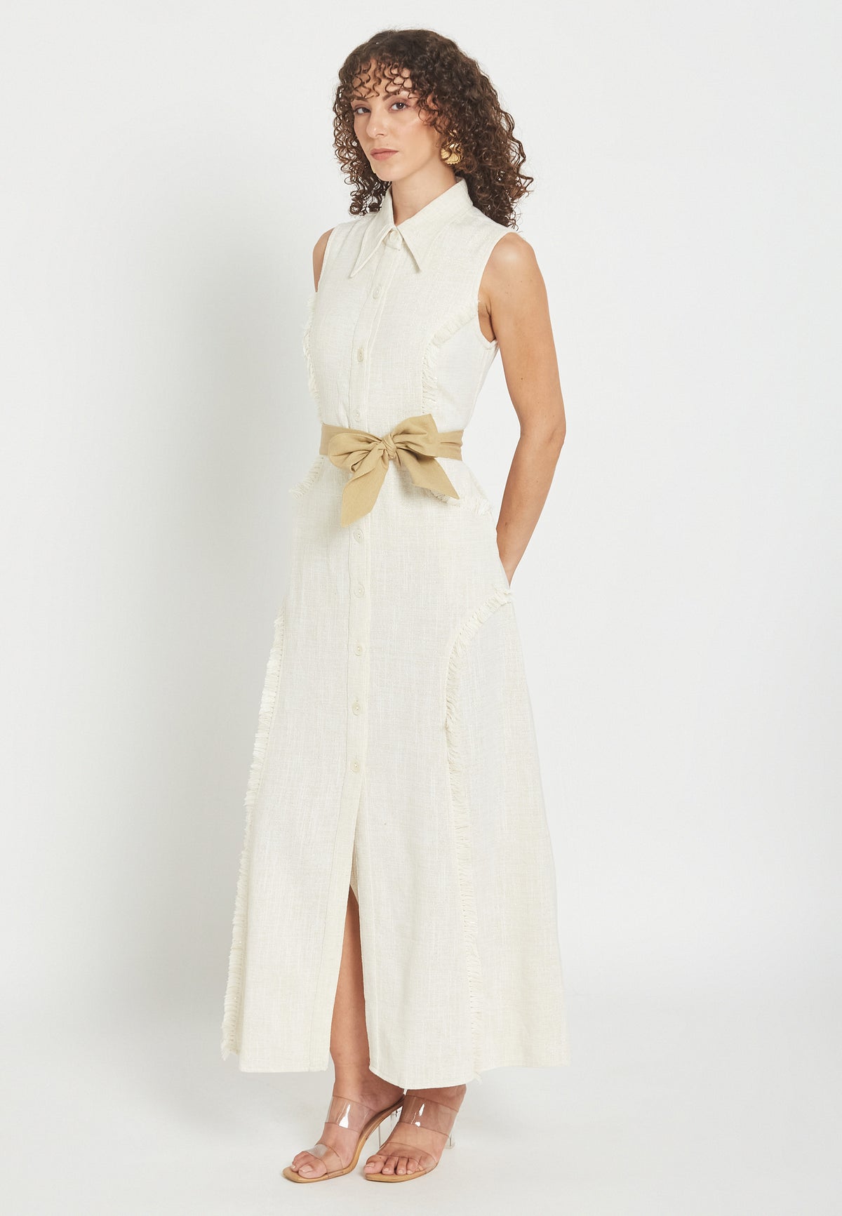 Petalora white shirt dress