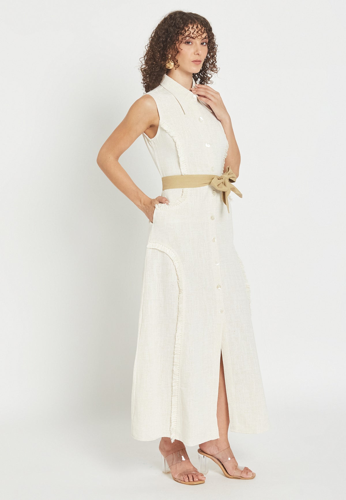 Petalora white shirt dress
