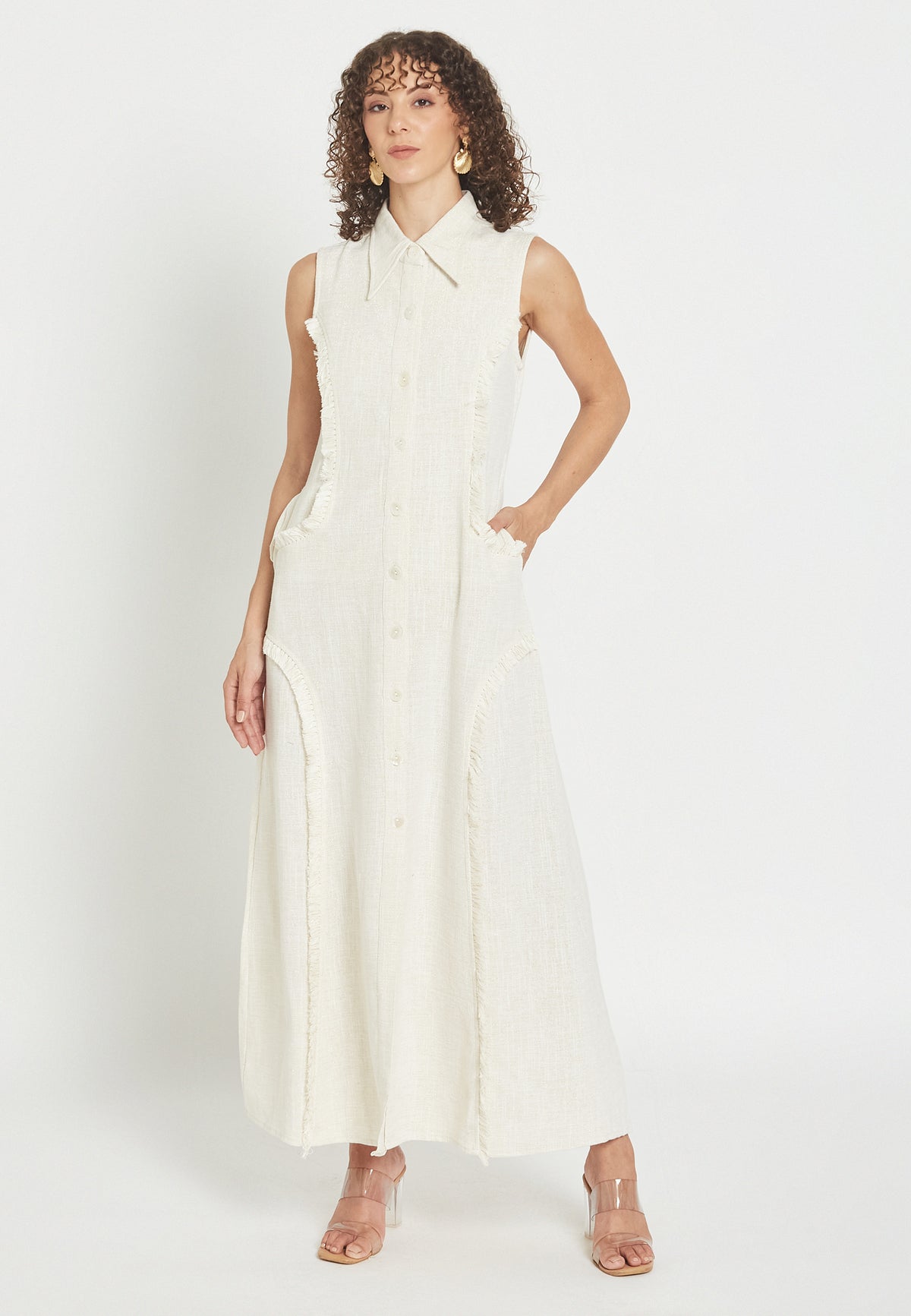 Petalora white shirt dress