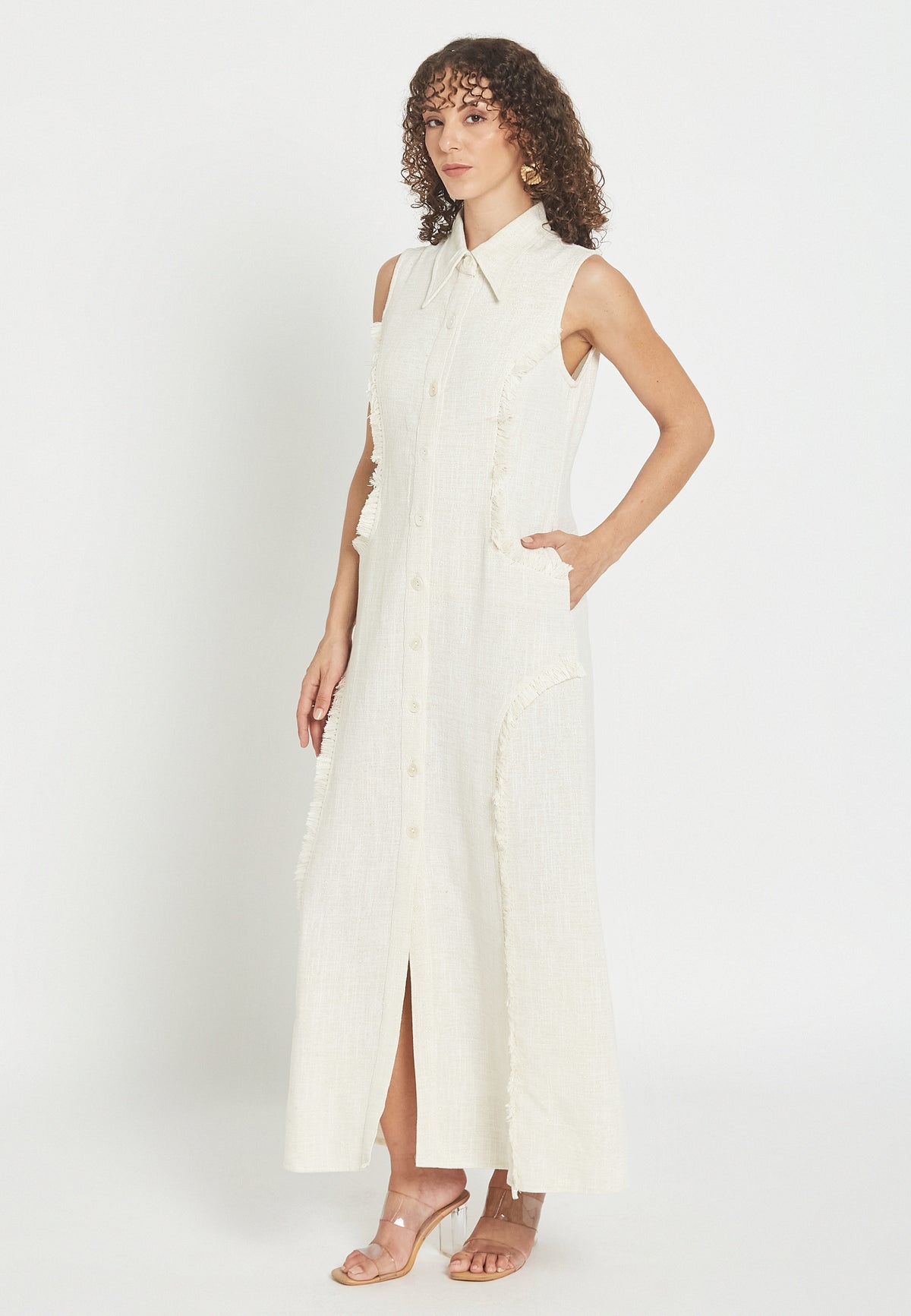 Petalora white shirt dress
