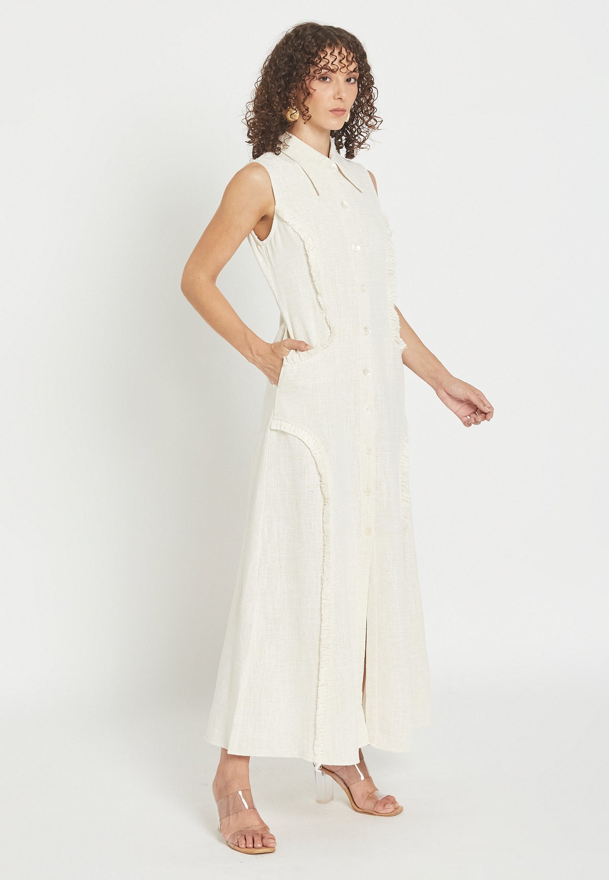Petalora white shirt dress