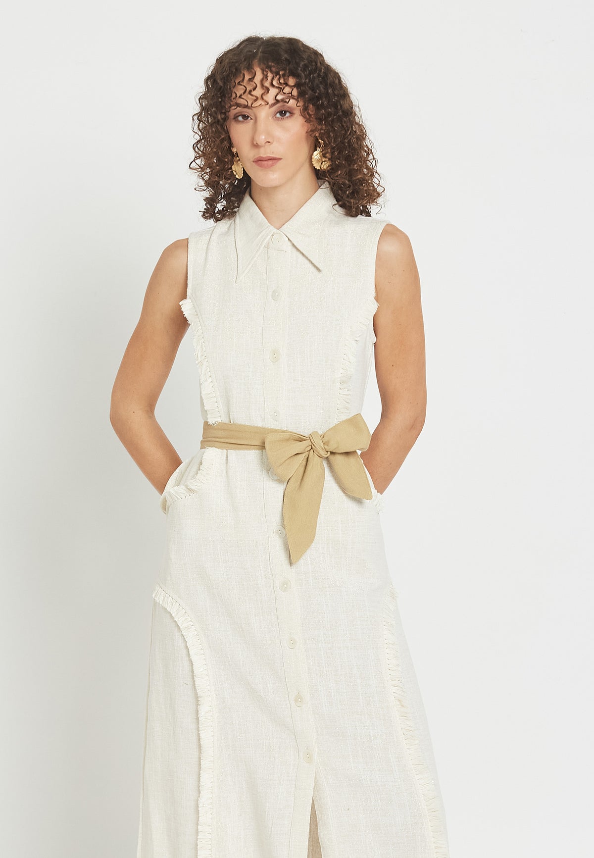 Petalora white shirt dress