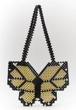 Carregar imagem no visualizador da Galeria, Bolsa de mão preta com borboleta
