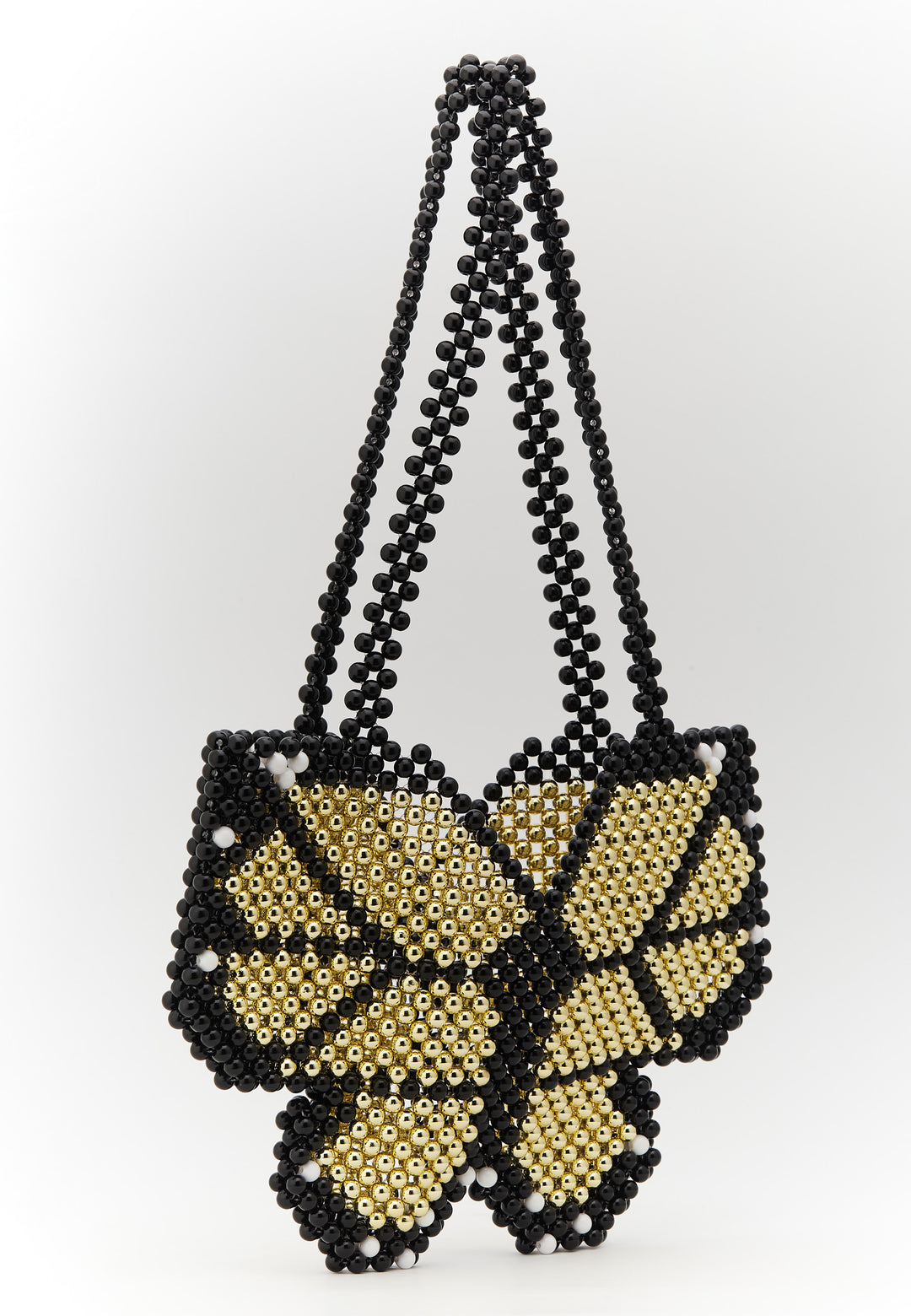 Bolsa de mão preta com borboleta