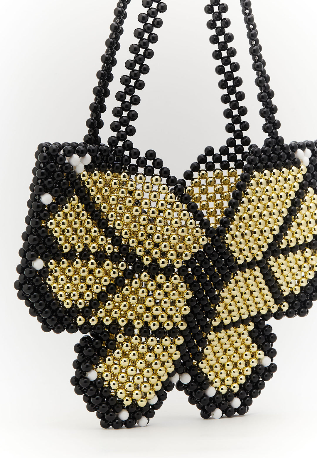 Bolsa de mão preta com borboleta
