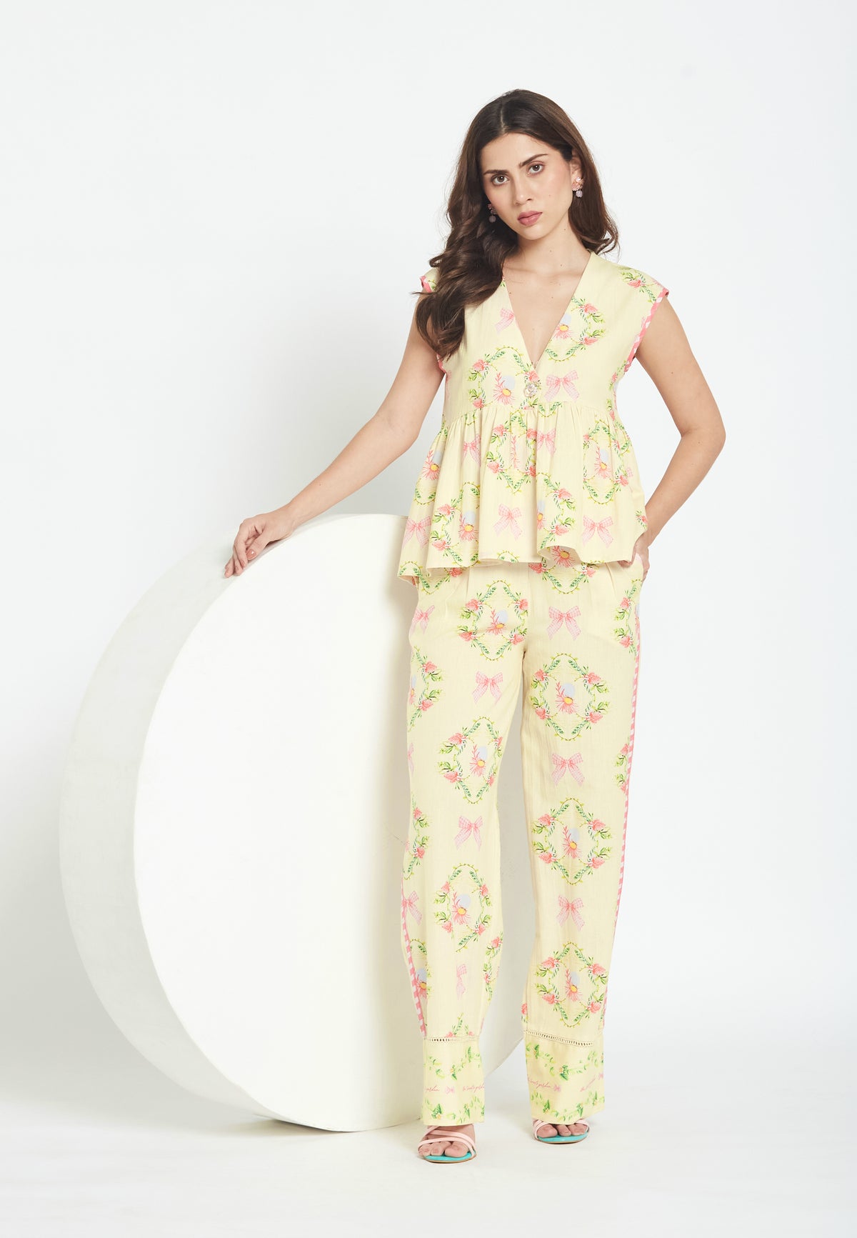 Moss hibiscus trousers